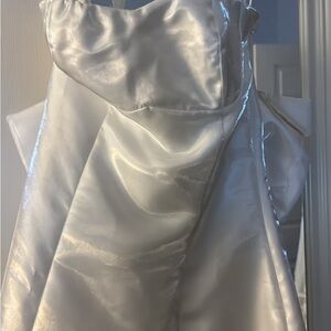 Elegant White Satin Dress